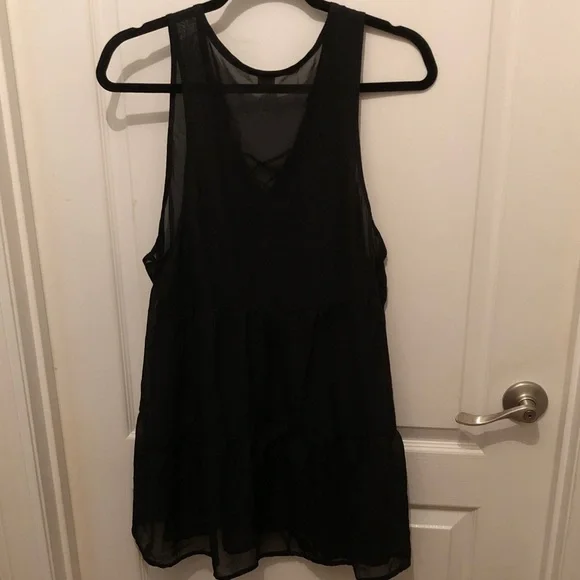 BONGO Black Sheer Top or Beach Coverup - Picture 4 of 4